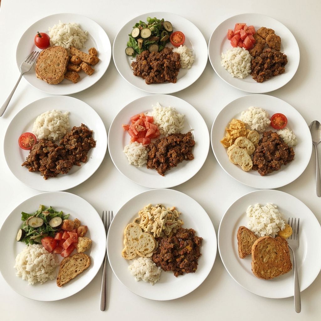 Examples of structured daily meals