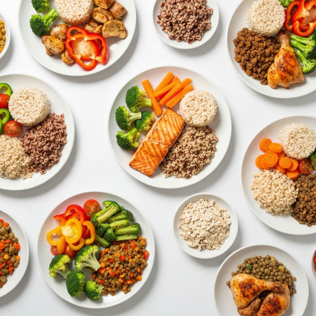 Various structured meals arranged for educational purposes